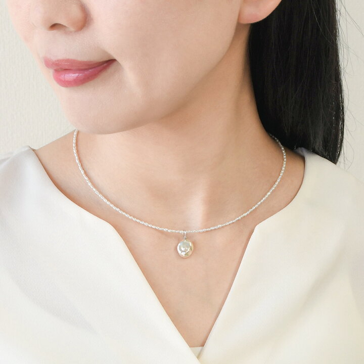 楽天市場】バロック 淡水真珠 ペンダント メタリックな輝き ケシパール 