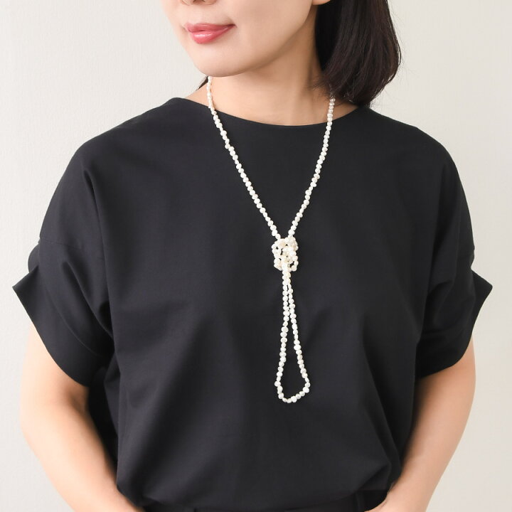 楽天市場】100cm バロックパール ロングネックレス ホワイト ピンク 
