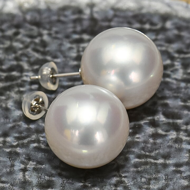 楽天市場】K14WG 15mm 白蝶真珠 ネックレス ピアス/イヤリング セット  