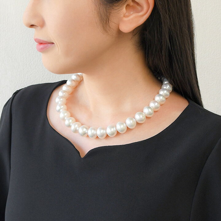 楽天市場】【サイズアップ版】16mm 白蝶真珠 ネックレス 鑑別書付 大  