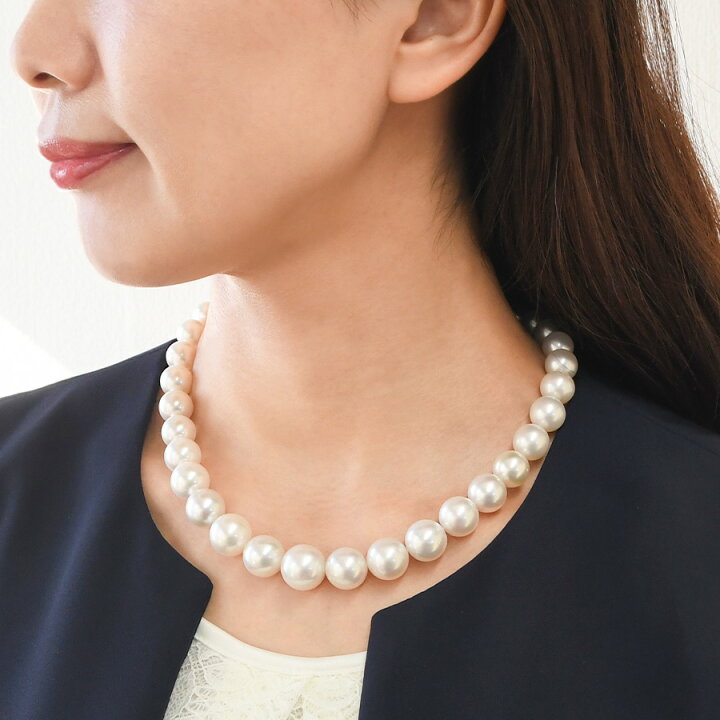 楽天市場】15mm 白蝶真珠 ネックレス 鑑別書付 てり良し形良しの特大 