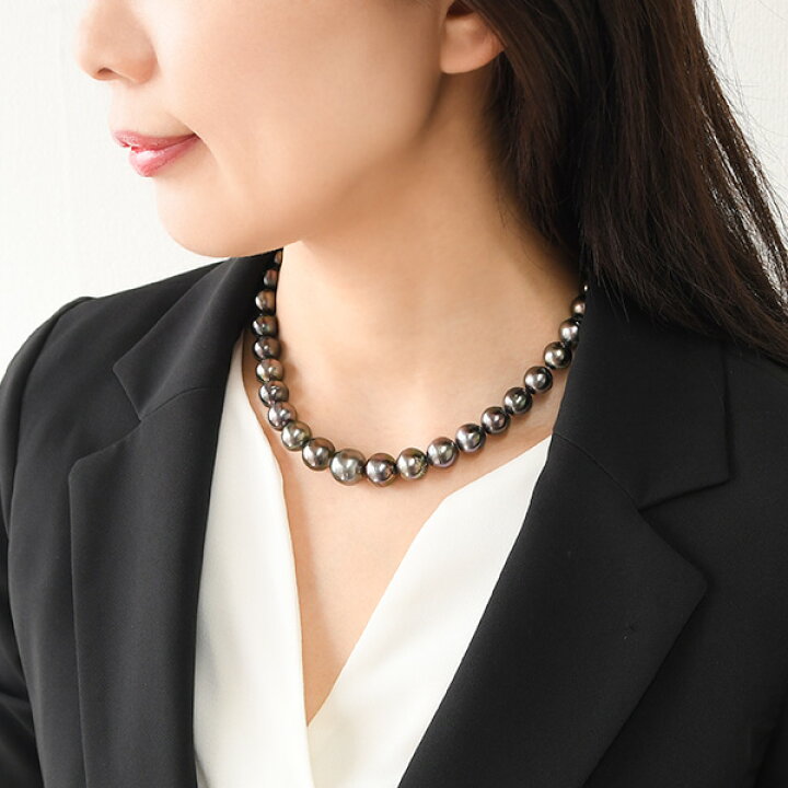 楽天市場】13mm 黒蝶真珠 ネックレス 鑑別書付 13ミリ大珠の気品と存在  