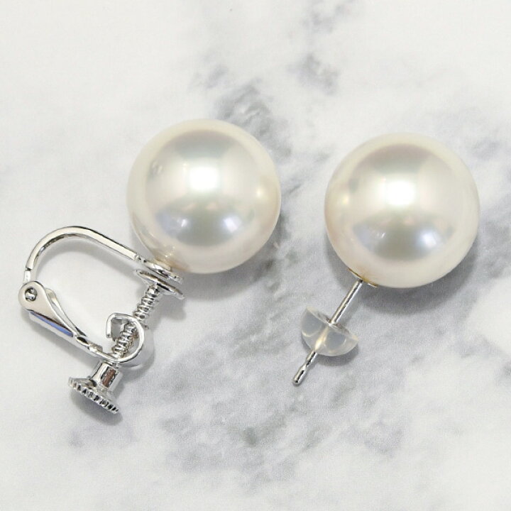 楽天市場】特級12mm 白蝶真珠 ピアス イヤリング 鑑別書付き K18 K14 