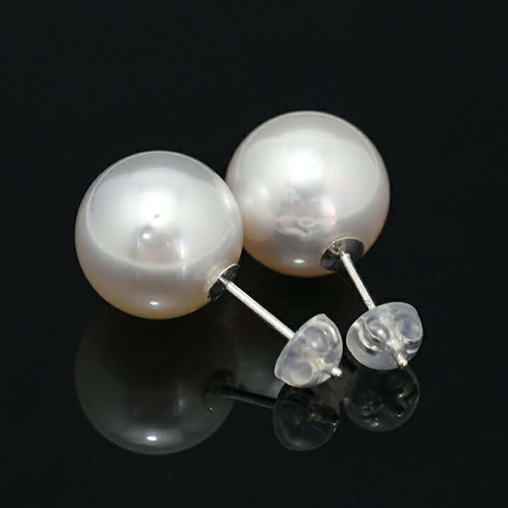 楽天市場】11mm 白蝶真珠 ピアス イヤリング 鑑別書付き K18 K14 SV925 