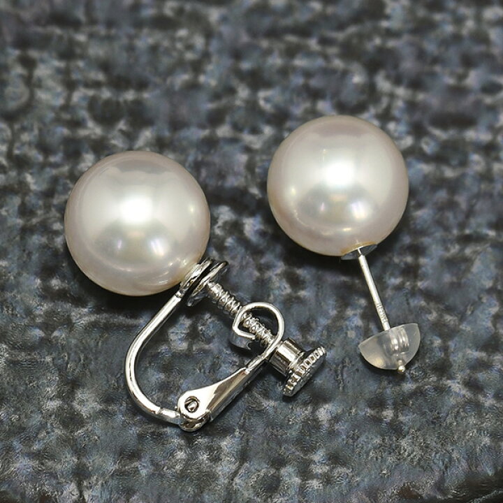 楽天市場】11mm 白蝶真珠 ピアス イヤリング 鑑別書付き K18 K14 SV925  