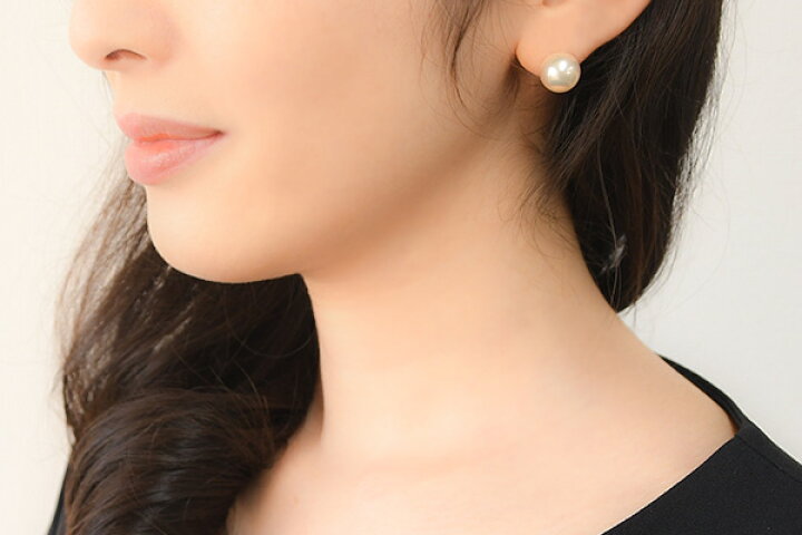 楽天市場】K18YG 特級 10mm 淡水真珠 ピアス/イヤリング メタリックな  