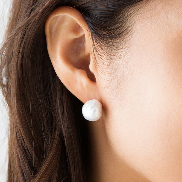 楽天市場】12mm バロックパール 淡水真珠 ピアス イヤリング K18 K14  
