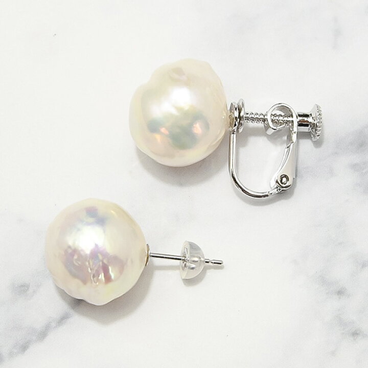 楽天市場】12mm バロックパール 淡水真珠 ピアス イヤリング K18 K14 