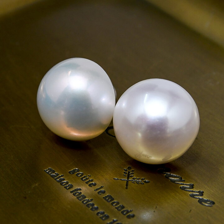 楽天市場】15mm 淡水真珠 ピアス イヤリング K18 K14 SV925 マベ  
