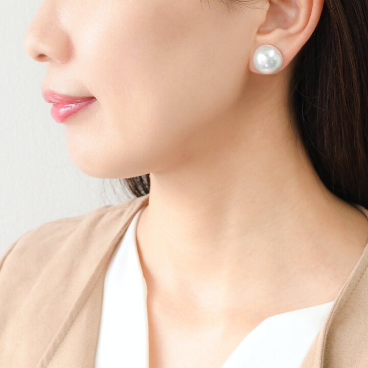 楽天市場】15mm 淡水真珠 ピアス イヤリング K18 K14 SV925 マベ 