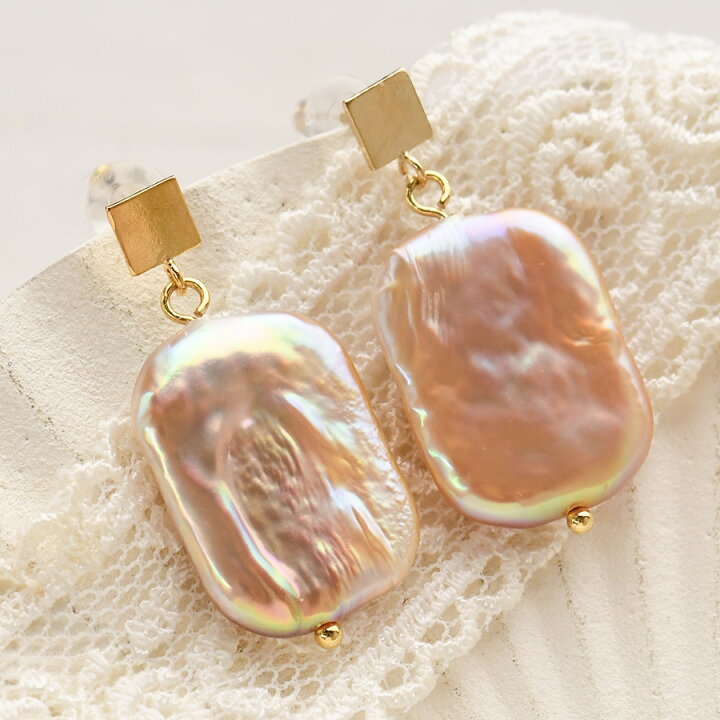 楽天市場】14mm ナチュラルカラー レクタングル パール 淡水真珠  