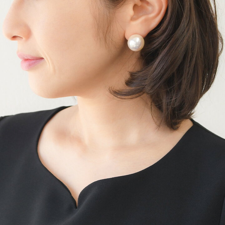 楽天市場】15.5mm 淡水真珠 ピアス/イヤリング 希少な超超特大 