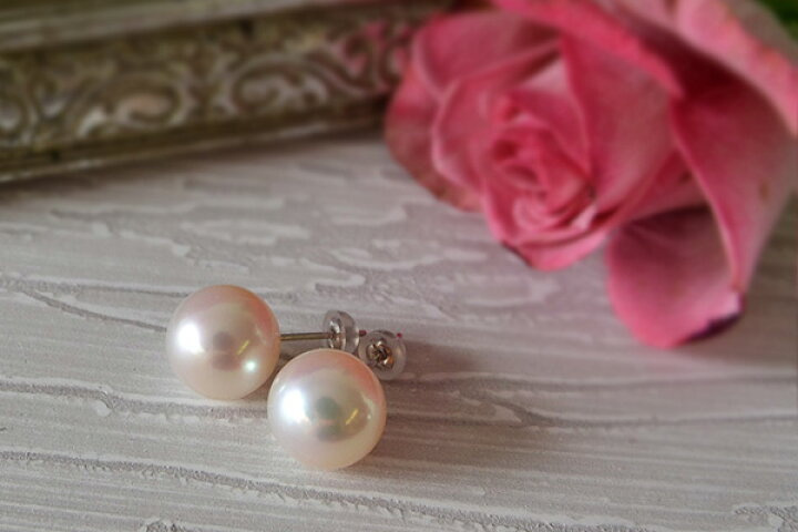 楽天市場】大玉 10mm ホワイト 淡水真珠 ピアス/イヤリング シャボン玉  