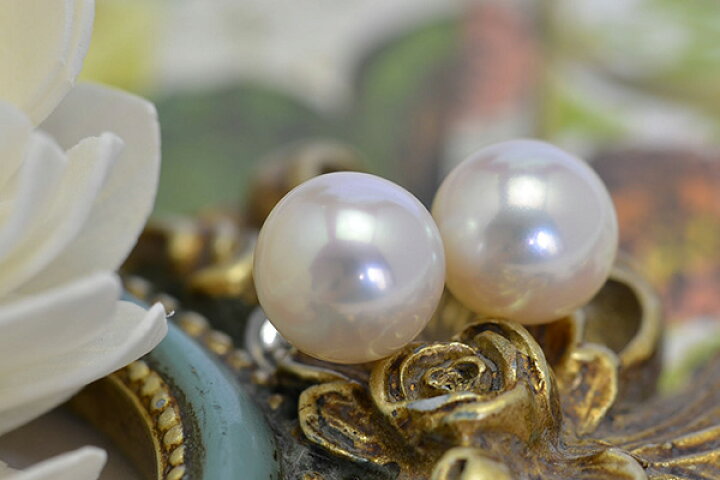 楽天市場】大玉 10mm ホワイト 淡水真珠 ピアス/イヤリング シャボン玉  