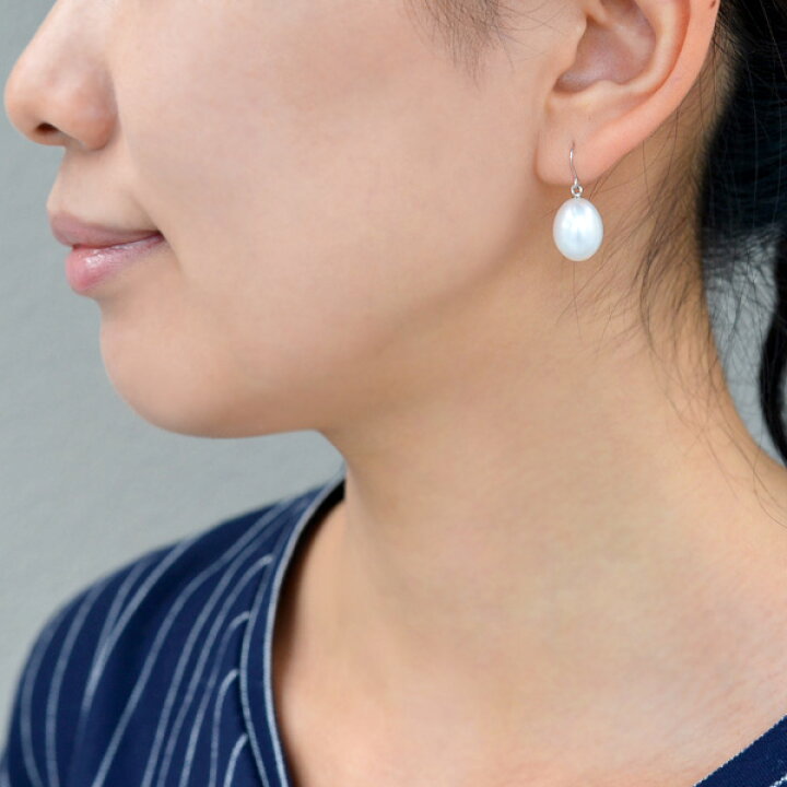楽天市場】10mm ドロップ パール 淡水真珠 ピアス イヤリング てりてり 