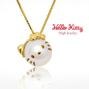 TI n[LeB AR^ K18YG K18PG y_g@HELLO KITTY Pearl Pendant CON