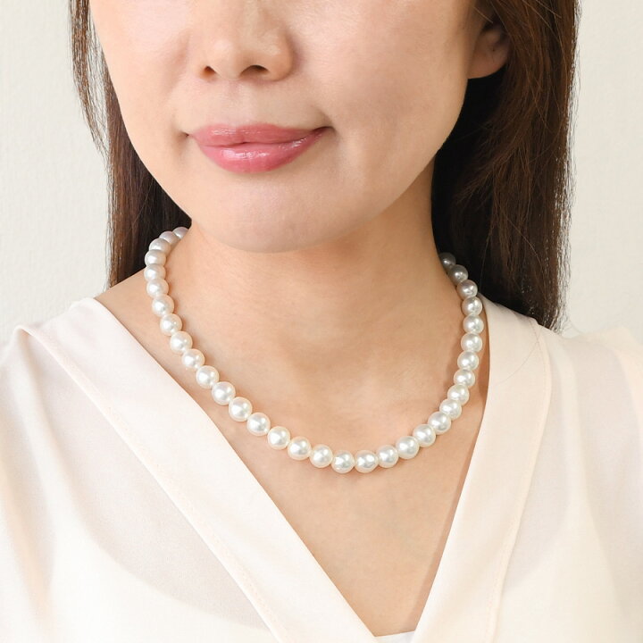 楽天市場】9-9.5mm 大珠 アコヤ真珠 ネックレス 鑑別書付 無調色 冠婚  