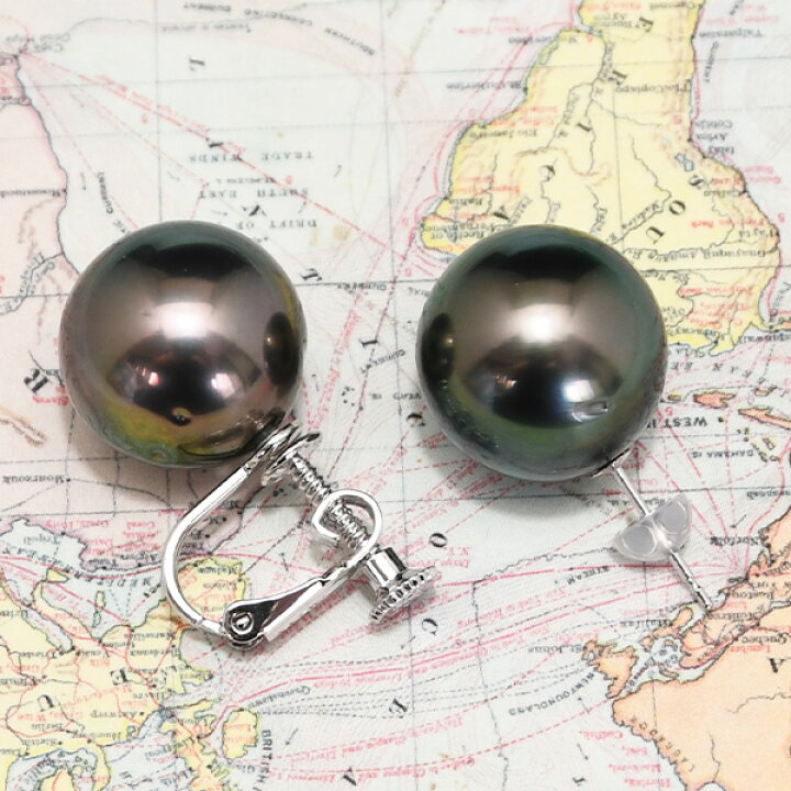 楽天市場】特大 14mm 黒蝶真珠 ピアス/イヤリング 鑑別書付 存在感放つ 