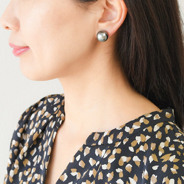 楽天市場】特大 14mm 黒蝶真珠 ピアス/イヤリング 存在感放つ圧倒的 