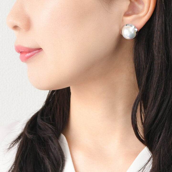 楽天市場】奄美産 15mm ホワイト マベ真珠 K14WG ピアス 美しい輝きの  