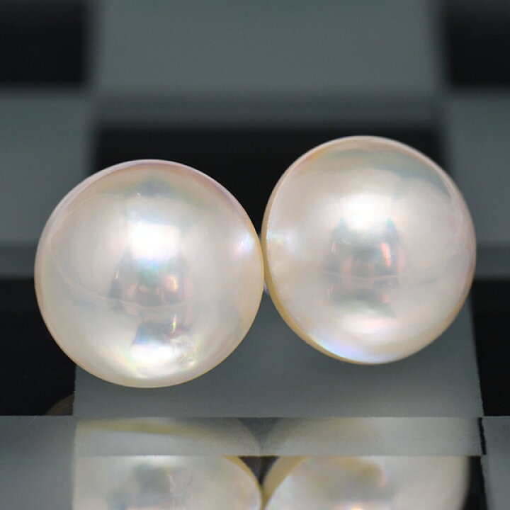 楽天市場】奄美産 15mm ホワイト マベ真珠 鑑別書付き ピアス 