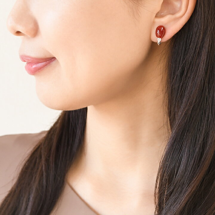 楽天市場】血赤珊瑚 ダイヤモンド ピアス/イヤリング K18 K14 WG 
