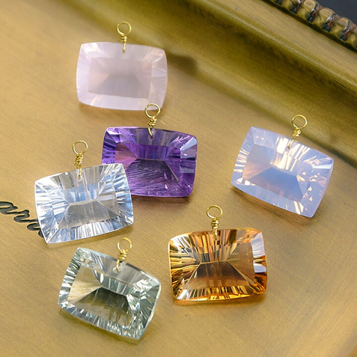 楽天市場】コンケイブカット 天然石 ピアス イヤリング 大粒カラー 