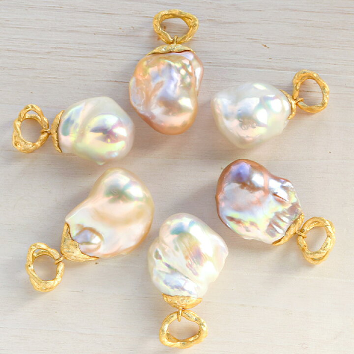 楽天市場】特大 メタリック ナチュラルカラー バロック 淡水真珠 10  