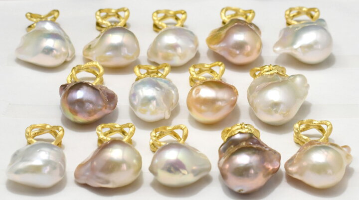 楽天市場】特大 メタリック ナチュラルカラー バロック 淡水真珠 10  