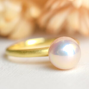 8mm 特級 淡水真珠 シンプル リング 個性豊かに輝くナチュラルカラー選り抜きパール！