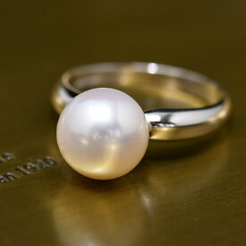9mm 特級 ホワイト 淡水真珠 リング　強い輝きが美しい気品に満ちたホワイトパール 56-11