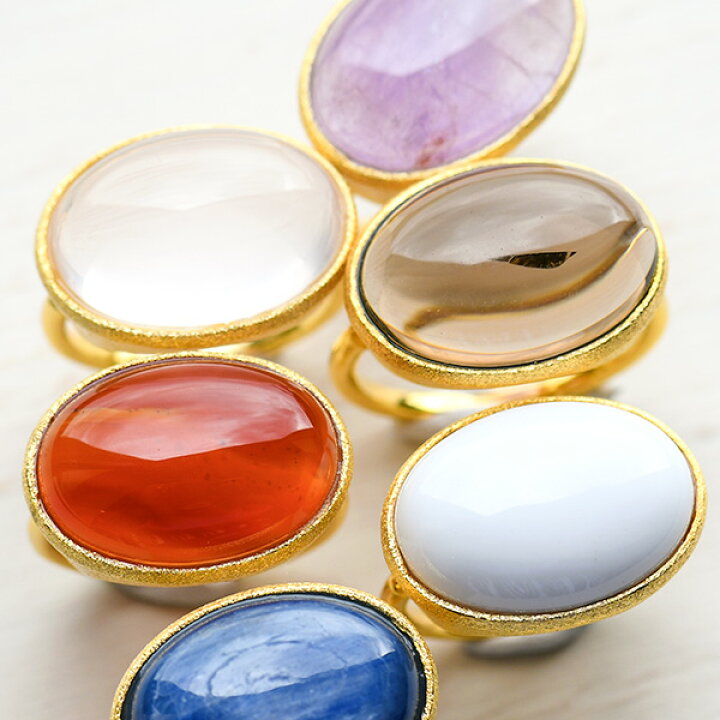 楽天市場】【雑誌GINGER掲載】 選べる 天然石 カボション リング うる  