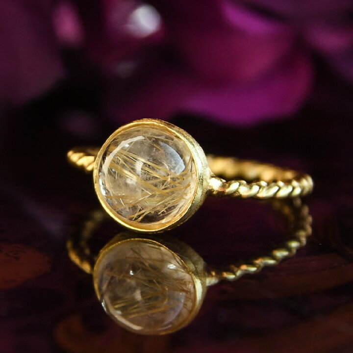 楽天市場】トーション ルチルクォーツ リング ぷっくりストーンが  