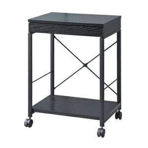 デスクワゴン ブラック ナチュラル ワゴン サイドワゴン マルチワゴン サイドテーブル テーブル キャスター付き ストッパー スチール 木目 木製 スタイリッシュ シンプル おしゃれ