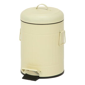 スチール ラウンドペダルペール 5L アイボリ-【×6セット】【34738】