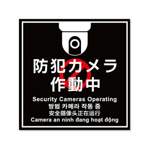 防犯プレート 監視カメラ看板 200×200 防犯カメラ 防犯プレート 盗難防止 犯罪抑止 多国語 コーションプレート ベトナム語 中国語 韓国語 駐車場 看板 おしゃれ 来客 私有地 会社 店舗 デザイ