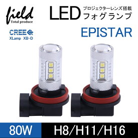 LED フォグランプ H8 H11 H16 80w 改良版 ホワイト発光 12V バルブ ライト フォグランプLED 360度全方位に発光 車検対応 簡単交換
