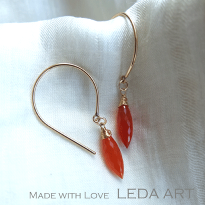 数量限定☆14kgfガーネットワイヤーピアス k14gf 天然石ピアス