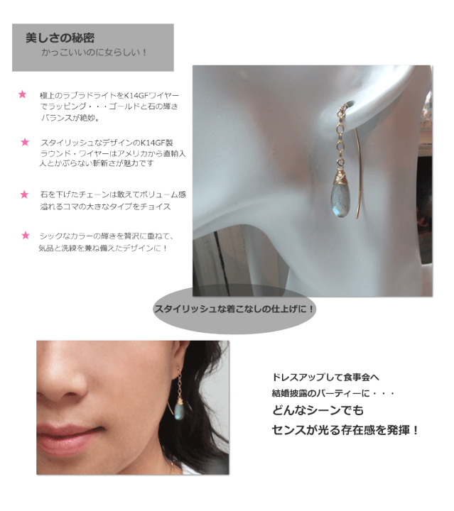 CERASUS」 『アンティーク BOOK&ピアス 真鍮 ラブラドライト』