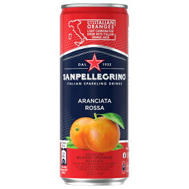 サンペレグリノ イタリアン スパークリングドリンク アランチャータ ロッサ（ブラッド オレンジ） 缶 330ml 24本 1ケース 包装不可