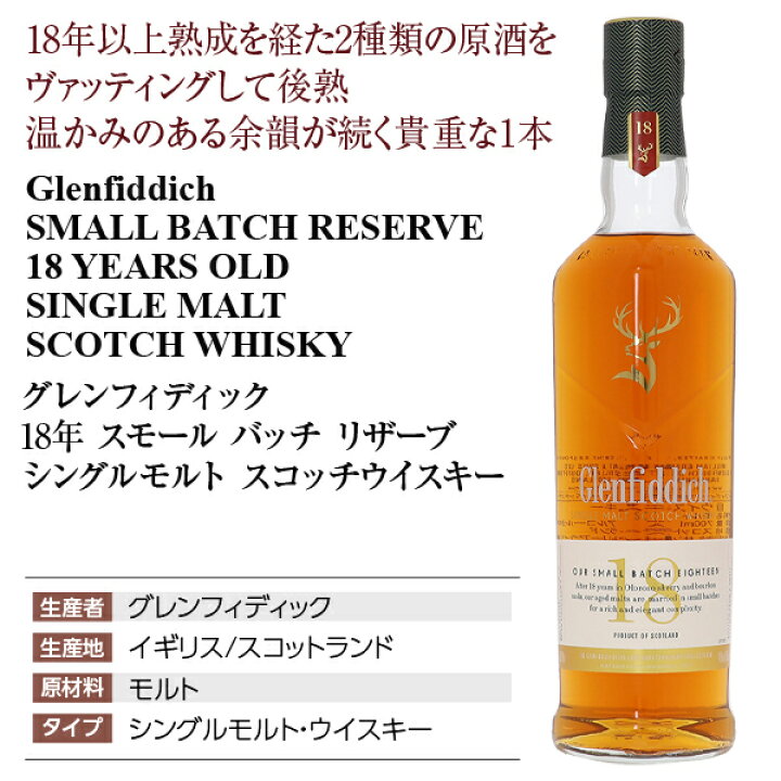 楽天市場】グレンフィディック 18年 スモール バッチ リザーブ  