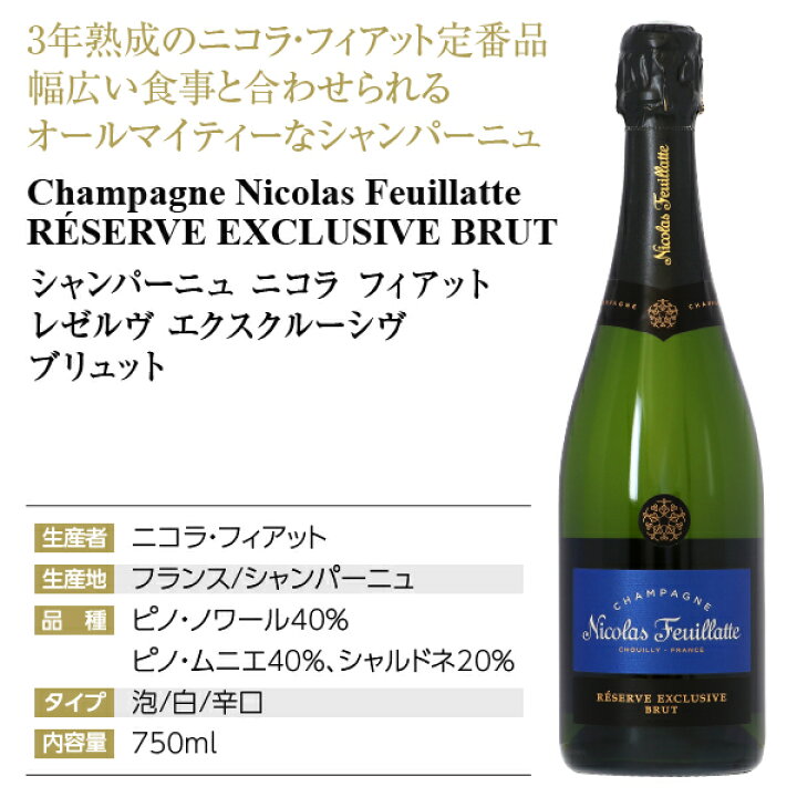 楽天市場】ニコラ フィアット レゼルヴ エクスクルーシヴ ブリュット 