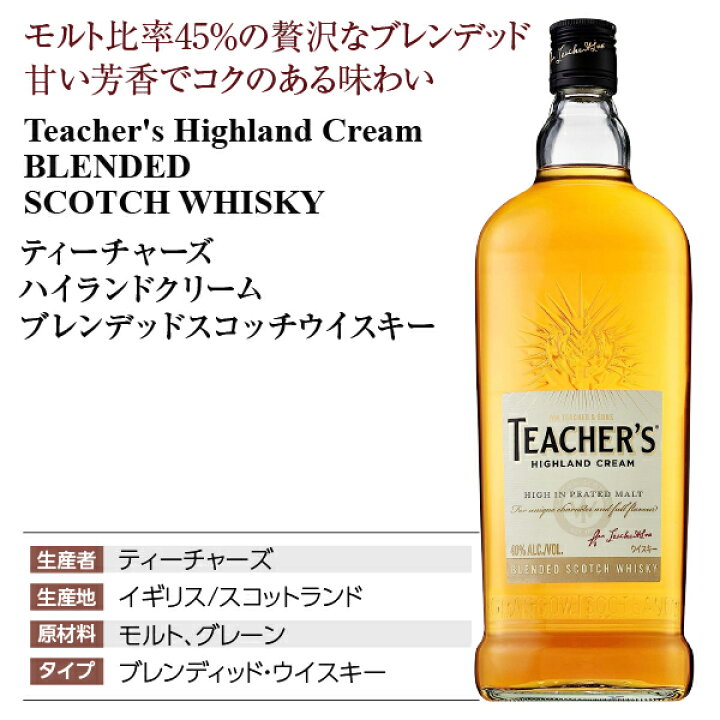 楽天市場】ティーチャーズ ハイランドクリーム 40度 箱なし 1000ml 