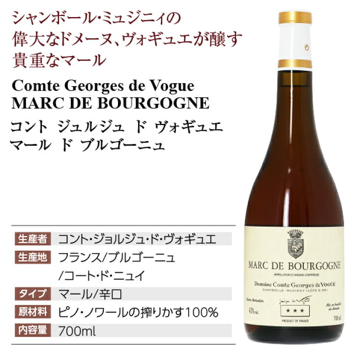 楽天市場】コント ジョルジュ ド ヴォギュエ マール ド ブルゴーニュ 