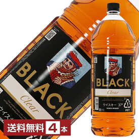 【送料無料】 ブラックニッカ クリア 37度 4000ml（4L） ペットボトル 4本 1ケース ニッカ ウイスキー 大容量 業務用 包装不可 他商品と同梱不可 クール便不可