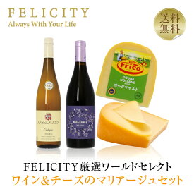 【送料無料】 FELICITY厳選ワールドセレクト ワイン＆チーズセット 750ml×2 飲み比べ チーズ ワイン セット 包装不可 クール代込