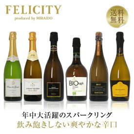 250円OFFクーポン対象 【21】フェリシティー厳選！ 至福の泡6本セット 第71弾 750ml×6 飲み比べ スパークリングワイン ワイン セット 【送料無料】【包装不可】