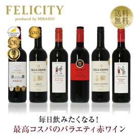 200円OFFクーポン対象 【4】毎日飲みたい！最高コスパワイン バラエティ 赤ワイン 6本セット 第22弾 750ml×6 飲み比べ ワイン セット 【送料無料】【包装不可】
