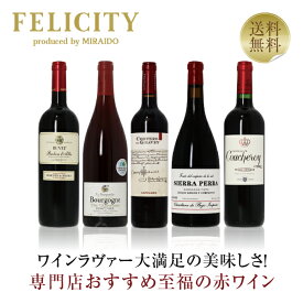 500円OFFクーポン対象 【9】至福の赤ワイン 5本セット 第22弾 750ml×5 飲み比べ ワイン セット 【送料無料】【包装不可】