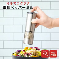 期間限定SALE⇒2780円 電動 ペッパーミル USB充電式 手元ライト付き おしゃれ ソルト&ペッパー ペッパー …